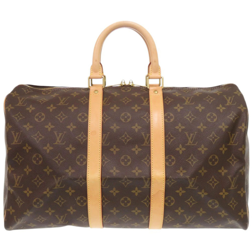 LOUIS VUITTON Authentic Brown Monogram Keepall 45 Boston Bag